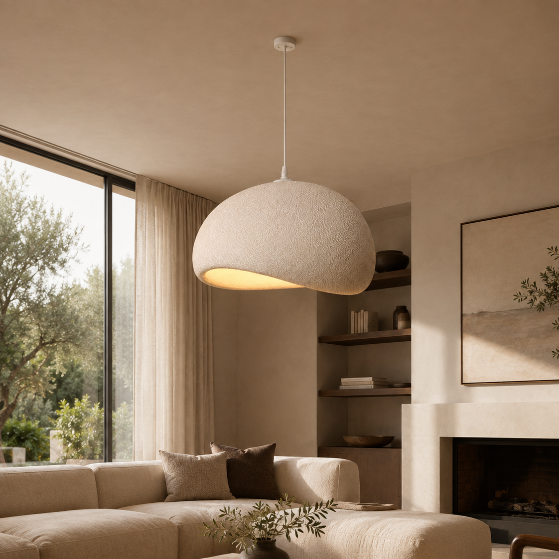 Wabi-sabi pendant chandelier - living room