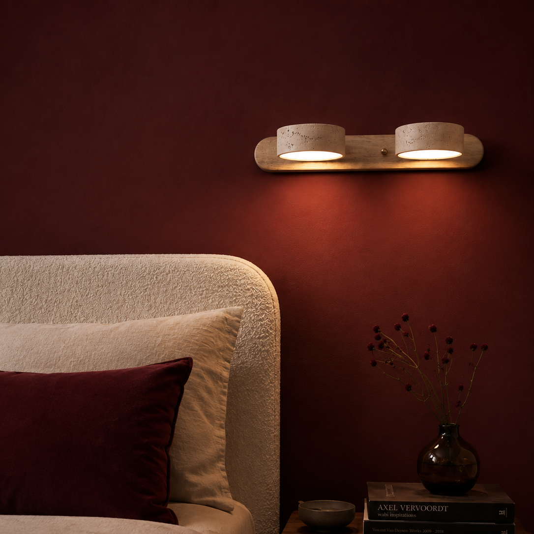 Wabi-Sabi Wall Light - Round Wood LED Bathroom Sconce