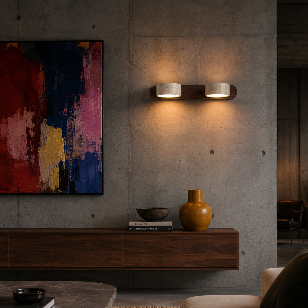 Wabi-Sabi Wall Light - Round Wood LED Bathroom Sconce