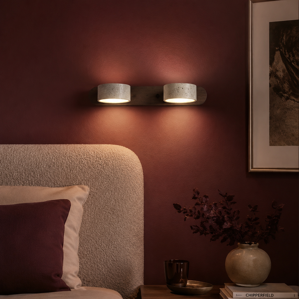 Wabi-Sabi Wall Light - Round Wood LED Bathroom Sconce