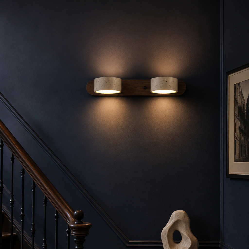 Wabi-Sabi Wall Light - Round Wood LED Bathroom Sconce